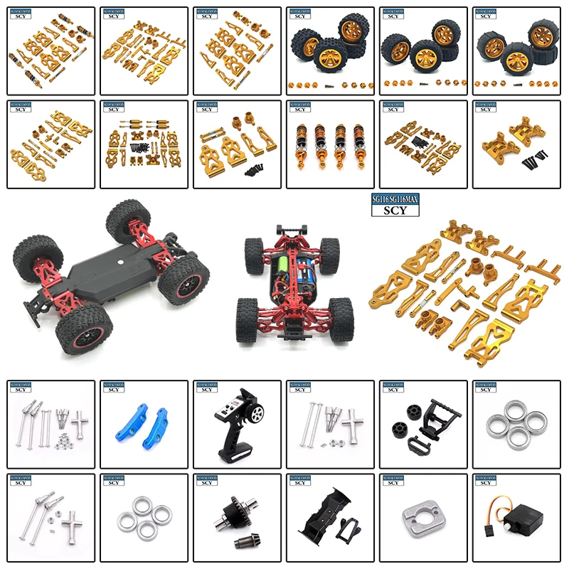 

SG116MAX SGPRO SCY16101-16102 Обновление золотой металла Автоматическая шина/дифференциал Гидравлический амортизатор Рулевая тяга