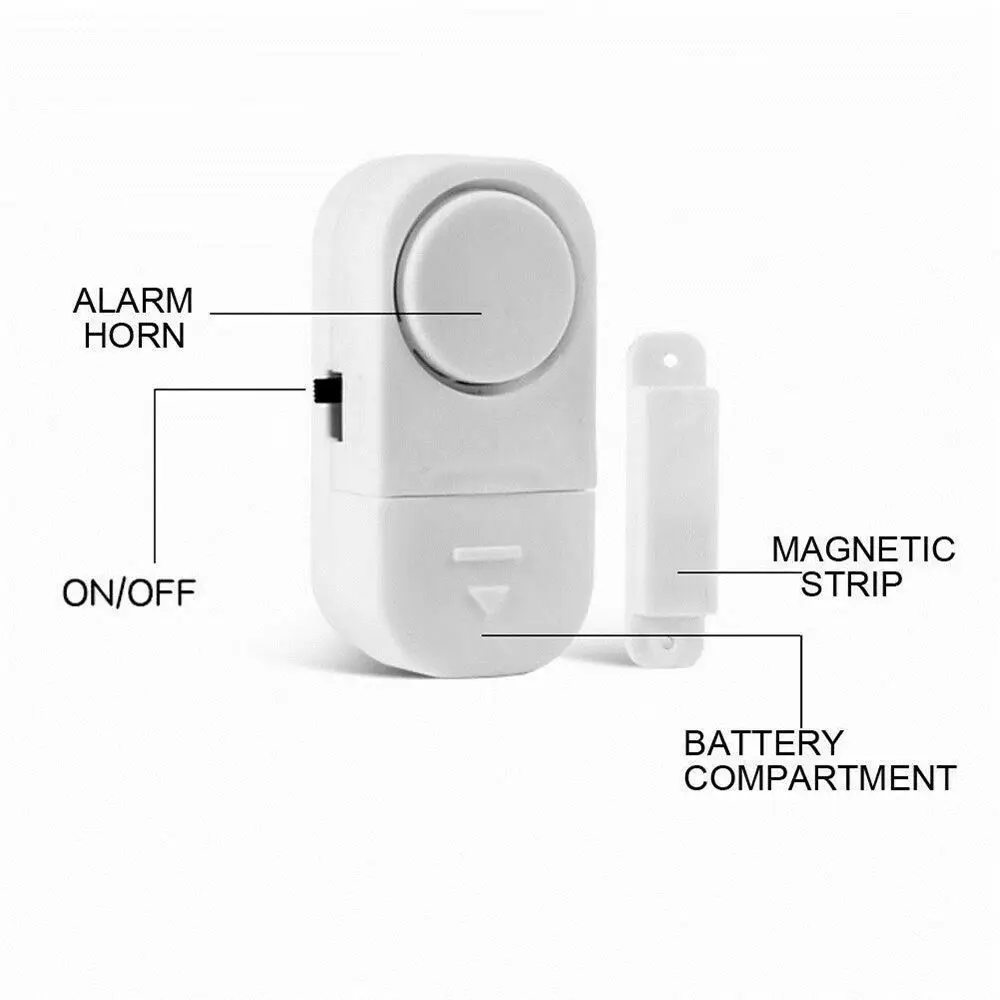 High Volume Anti-theft Doorbell Alarm Wireless Self-adhesive Burglar Alarm Easy Installation Magnetic Sensor Alarm