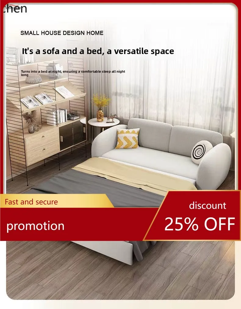 HXL Dual-purpose Sofa Bed Multi-functional Retractable Living Room Bedroom double Bed