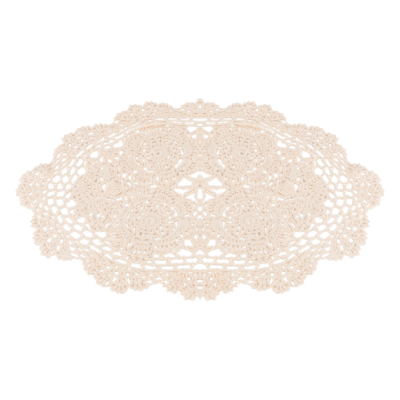 

1Pcs Crochet Flower Placemat Handmade Retro Style Table Mat for Dining Room Decor Elegant Western Food Place Mat Reusable Bowl