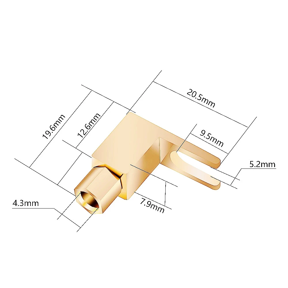 HIFI Furutech Right Angle Fork 4mm Adapter Fisher Mcintosh Eico Amp Banana Plug SPADE Accuphase E-202 P-300 amp 4Pcs