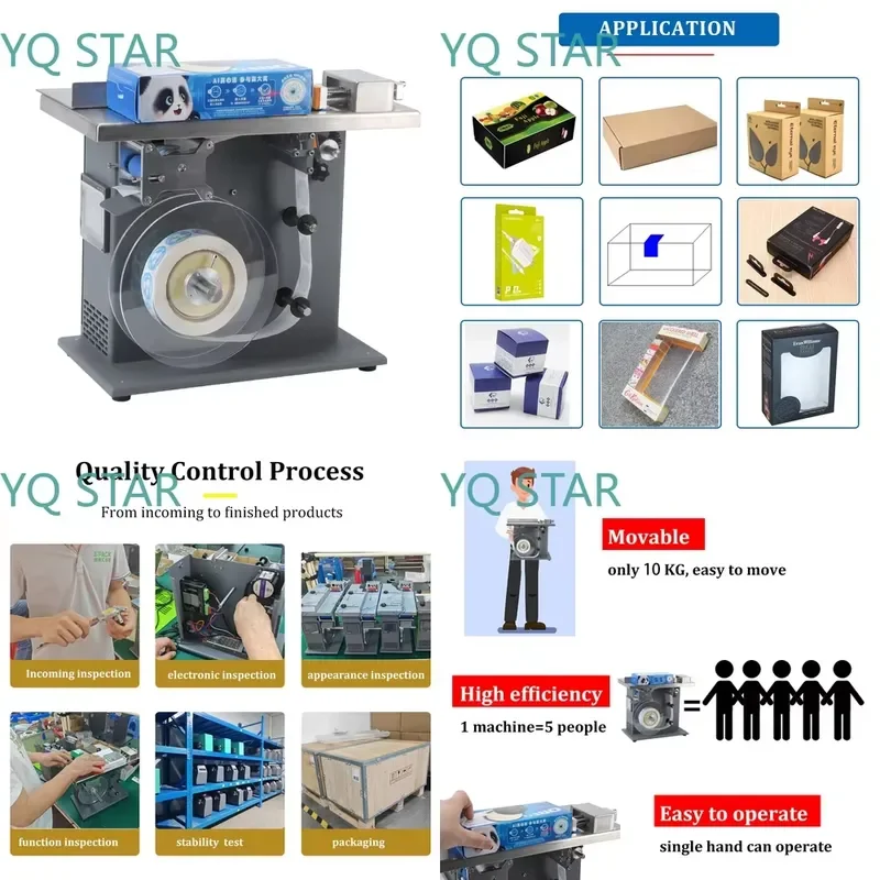 Self-Adhesive Tamper-Evident Seal Applicator for Carton Packaging Right-Angle Labeling Machine Semi-Automatic Sealing
