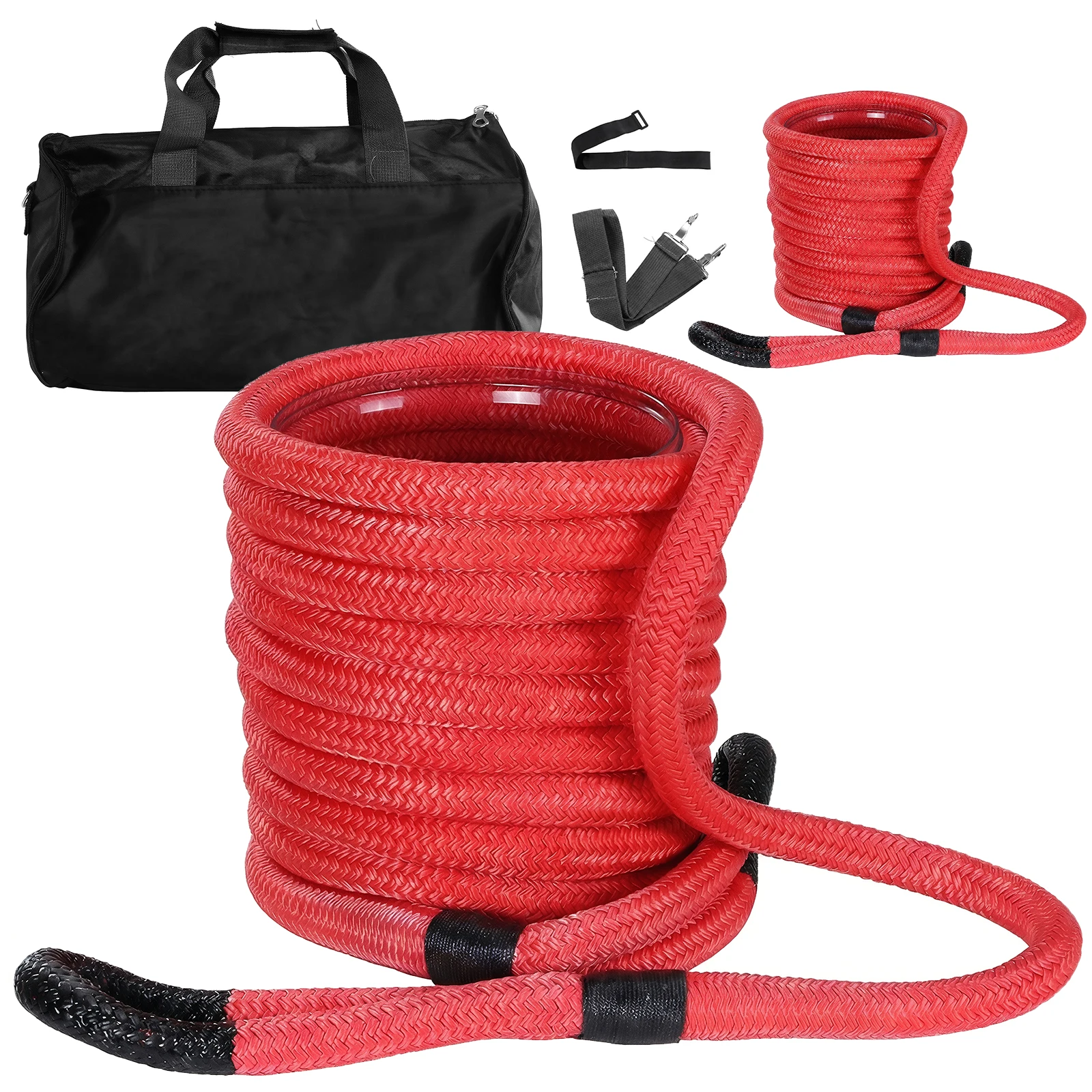 

Кинетический буксировочный трос с мягким шаклом для восстановления транспортных средств, комплект для эвакуации, прочность на разрыв 33900 фунтов, для буксировки и экстренного использования