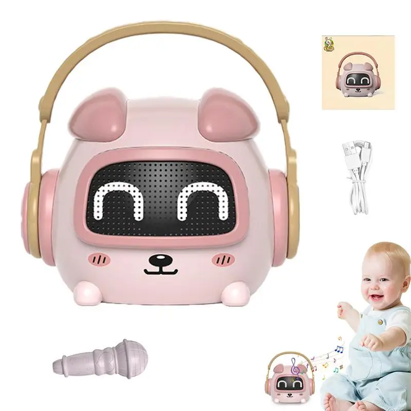 Wireless Speaker For Kids Cute Bunny Story Machine With Microphone Mini Karaoke Machine Toddler Music Player Learning Toy