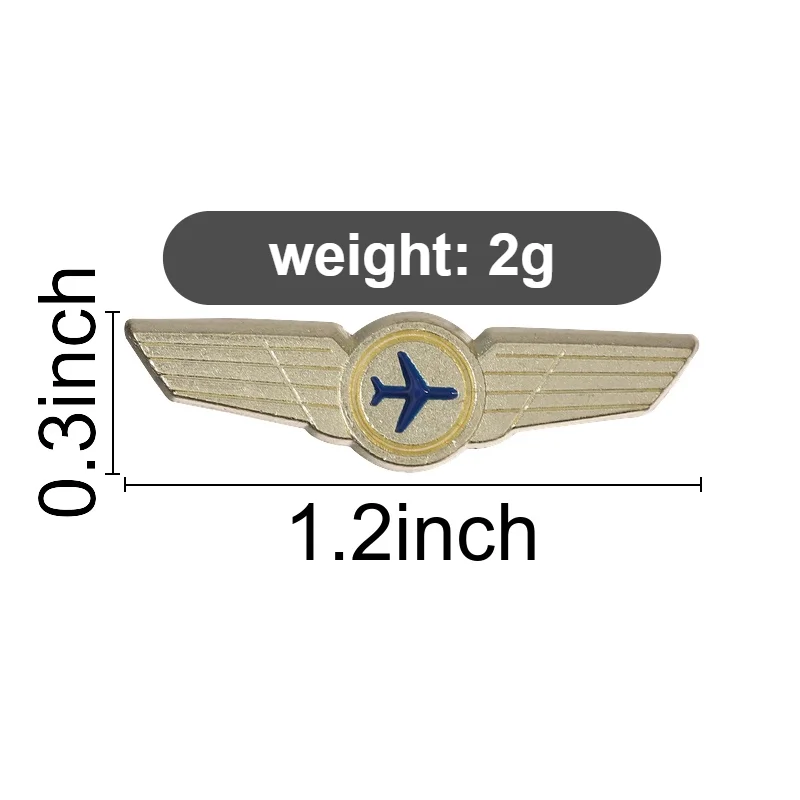 Aviation Theme Souvenir Enamel Pins Gold Tone Airplane Wing Metal Brooches Fashion Lapel Badge Backpack Clothes Jewelry Gift