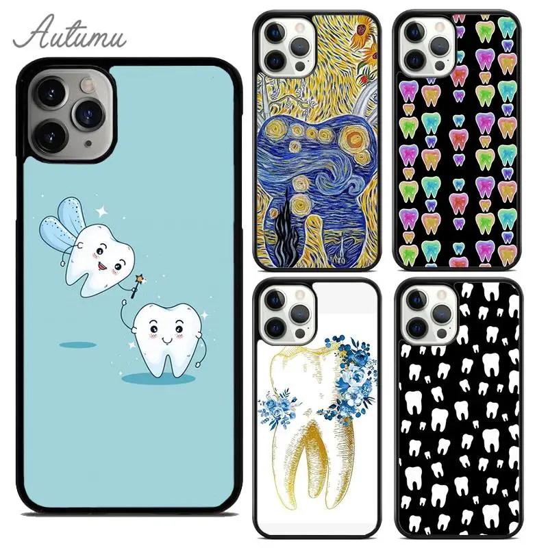 

Cute Tooth Dentist Phone Case for iPhone 17 Air 15 16 11 12 13 14 Pro Max Plus coque Fundas Shell