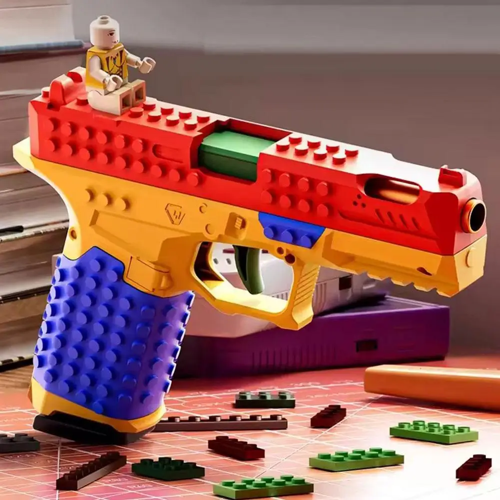 SIG17 Building Block Assembly Toy Gun Launches Toy Pistol Burst Shell Throwing DIY Soft Bullet Gun Science And Education Model