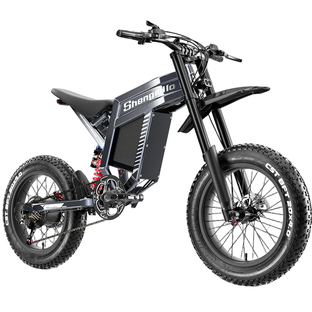 

20" Electric fat tire dirt E Bike For Adults,1500W Peak Motor Ebike 43Mph 62Miles 60V 30AH Adults Electric Mountain Bicycle