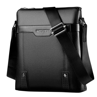 Weixier masculino bolsa de ombro mensageiro sling saco grande macio couro do plutônio crossbody saco dos homens lazer pasta saco de mensagem novo