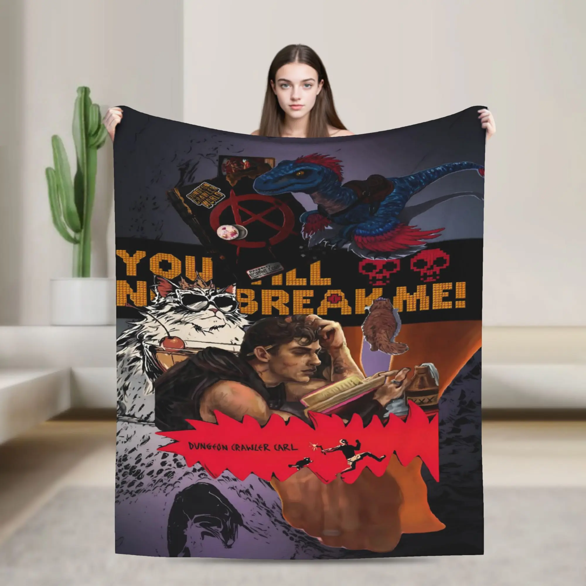 Dungeon Crawler Carls Blanket  Picnic Flannel Bedding Throws For Bedroom Warm Soft Customized Quality Bedspread Gift