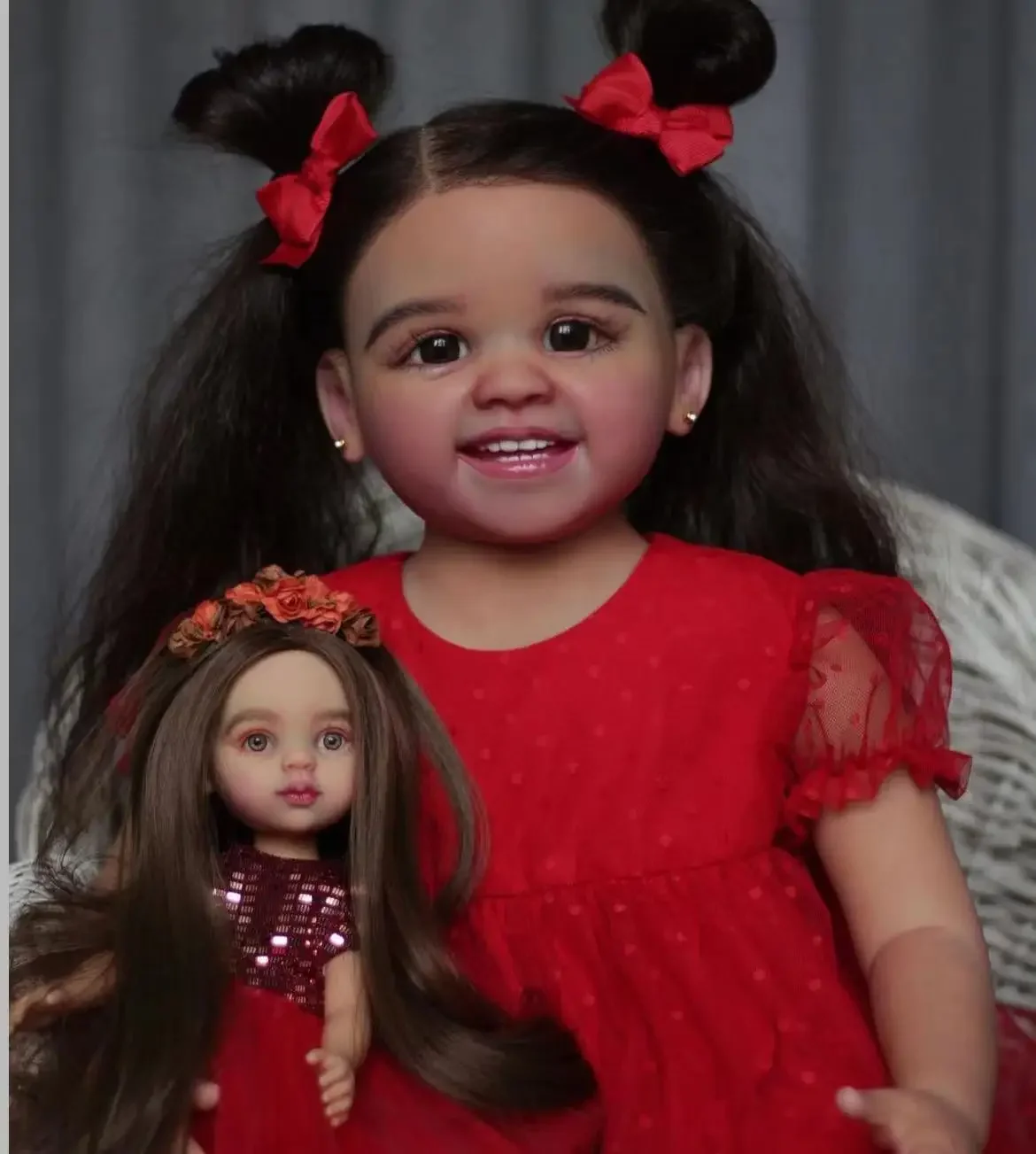 

DLS Customzied Limited Supply 29inch Reborn Baby Doll Shanti With Long Same Hair Already Finished Doll Different dress