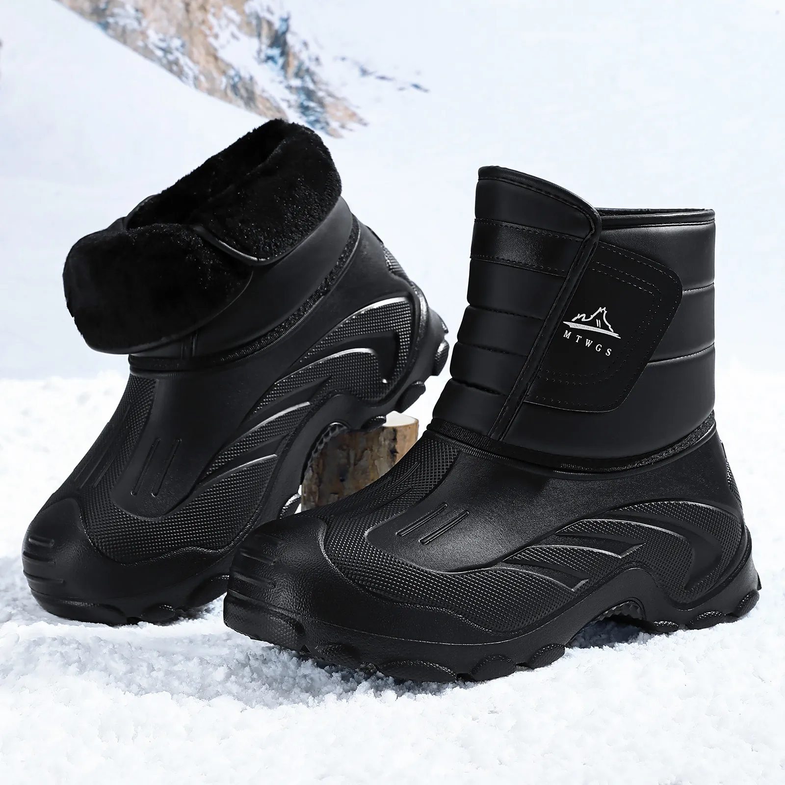 Winter Wasserdichte Schneestiefel 2026 Dicke Samt-Innenfutter Outdoor Casual Rutschfeste Baumwollstiefel – Detail 4