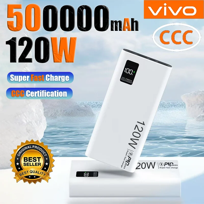 

VIVO 500000 мАч CCC сертификация 120 Вт быстрая зарядка светодиодный внешний аккумулятор большой емкости Powerbank портативное зарядное устройство для Iphone