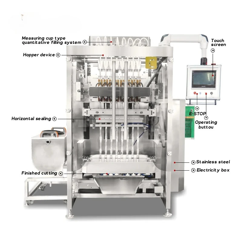 Semi-Automatic Multi-channel Packaging Machine For Juice Energy Drink Mouthwash Paper Sachet Bag