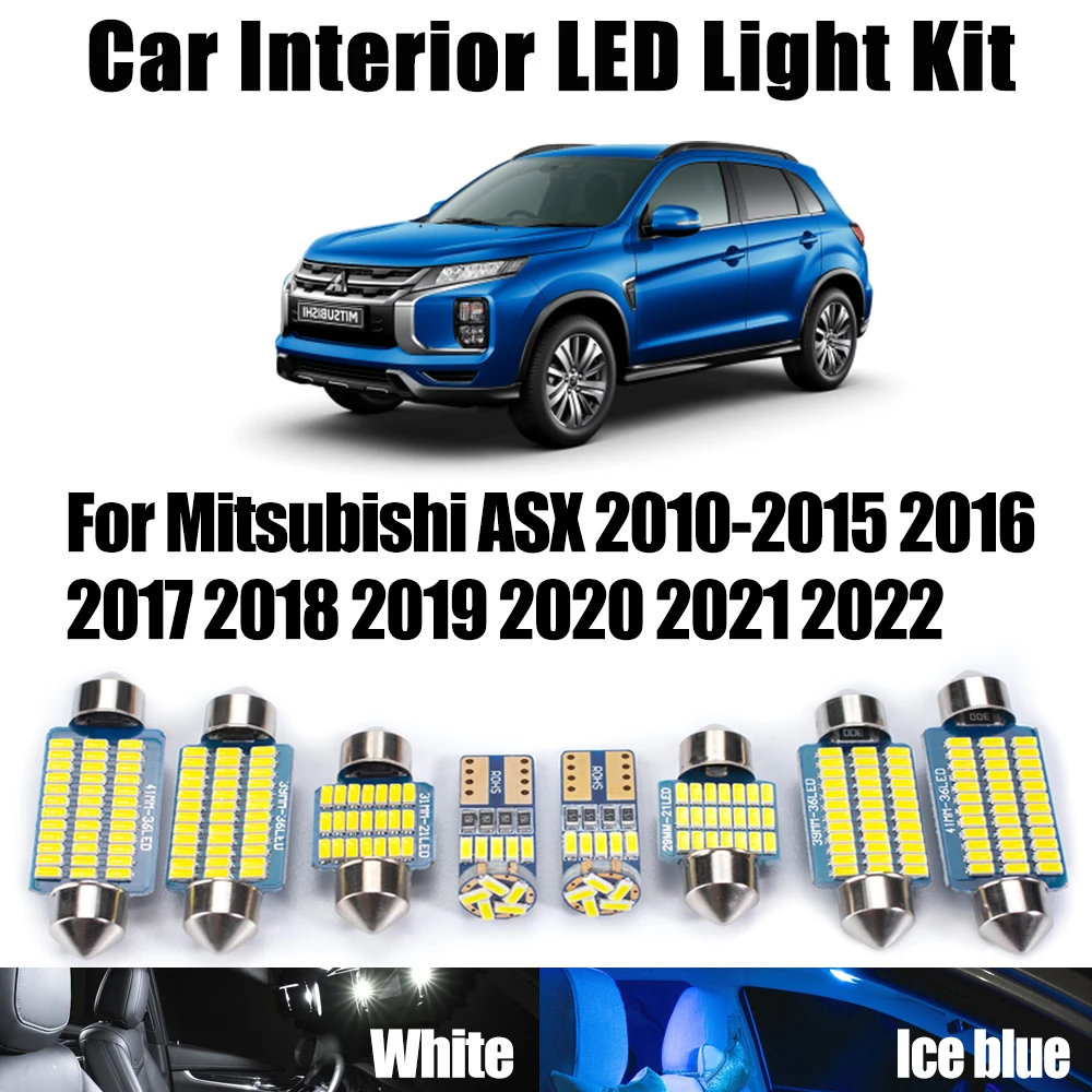 

11 шт. для Mitsubishi ASX 2010- 2018 2019 2020 2021 2022 автомобильное освещение светодиодное внутреннее освещение с картой купола багажника, номерного знака, комплект лампочек