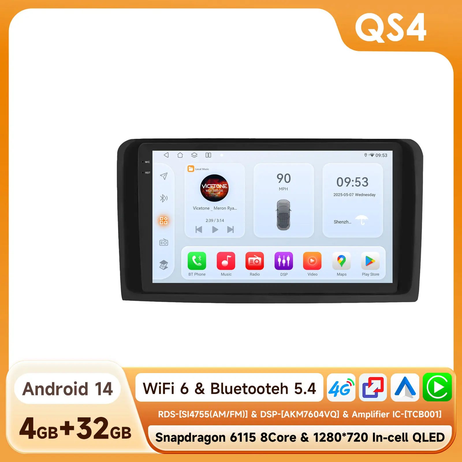 Android autoradio voor Mercedes ML W164 X164 ML350 ML300 GL500 ML320 ML280 GL350 Carplay GPS 360Cam 6115 Touchscreen