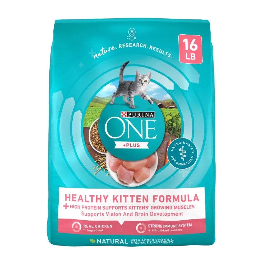

Сухой корм для котят Plus Healthy Kitten Formula с курицей, 16 фунтов (7,2 кг)