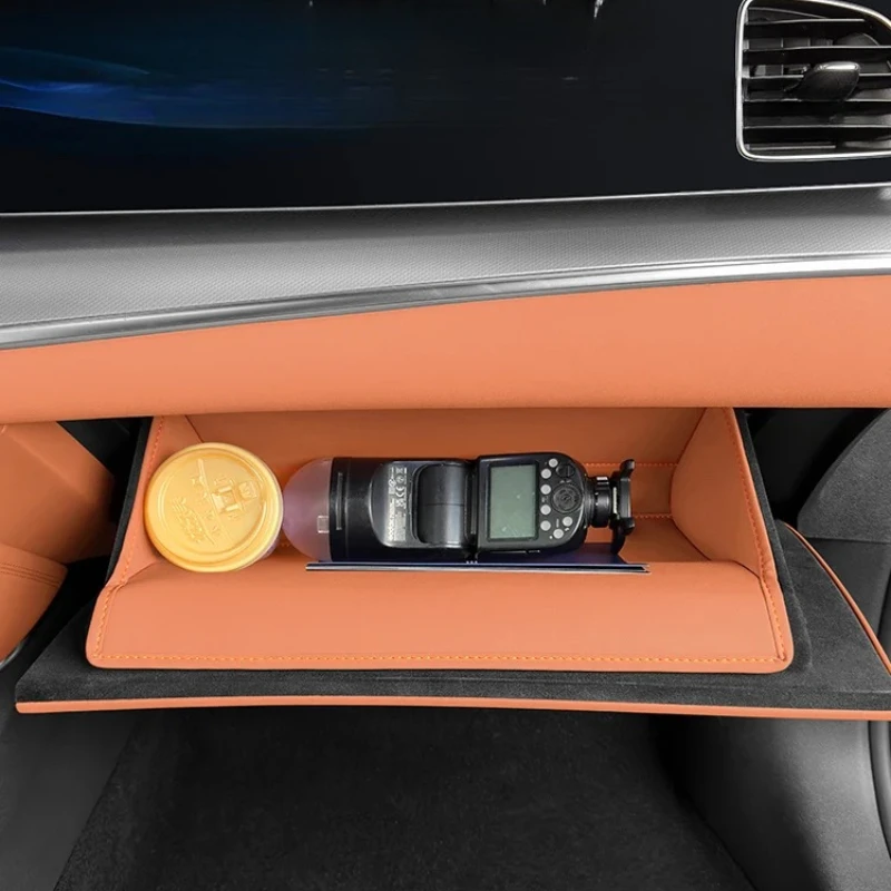 

Front Passenger Glove Box Protective Mat Leather Co-pilot Storage Box Pad For BYD Sealion 7 2024 2025 Car Interior Accessories