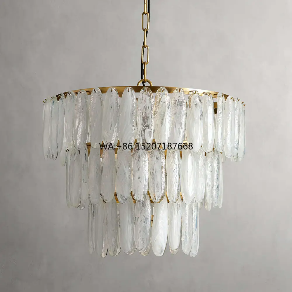 3-Tier Designer Chandelier Simple Nordic Living Room Chandelier Crystal Light Luxury Restaurant Chandelier