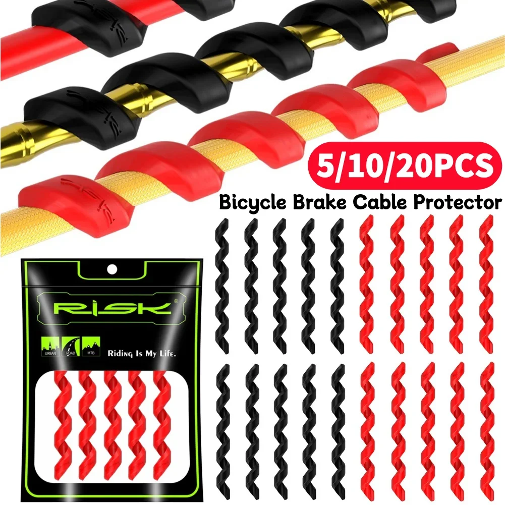 

RISK велосипедный тормозной трос, резиновая защита 5/10 шт., велосипедная рама, спиральная защитная крышка, антифрикционные детали для велоспорта, аксессуары