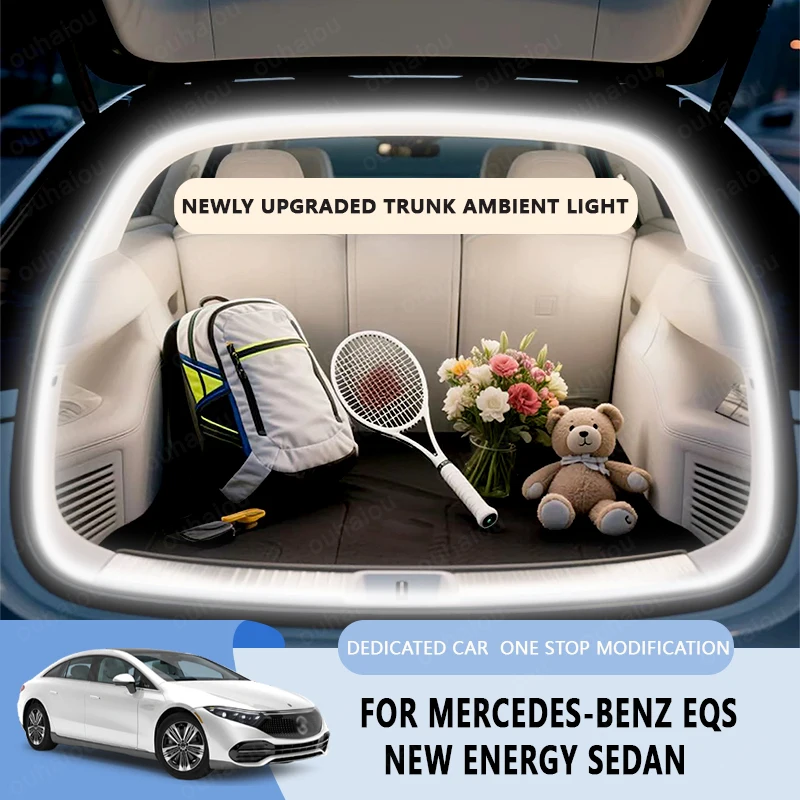 

For FOR MERCEDES-BENZ EQS trunk light Atmosphere lights modification light Rear Trunk LED Light Bar White warm white