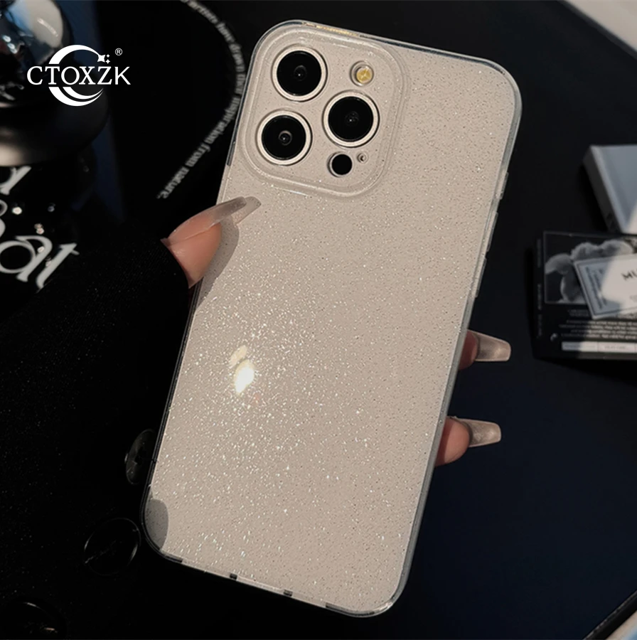

Роскошный блестящий чехол для телефона для iPhone 15, 11, 13, 12, 14 Pro Max, силиконовый противоударный мягкий прозрачный женский чехол с блестками