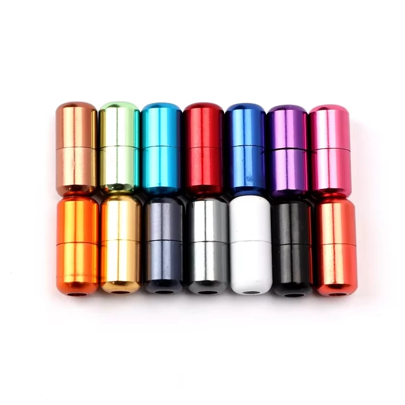 10Pcs Colorful Aluminum Capsule Buckles Men's and Women's Sneakers Elastic Shoelaces Lock Set Shoe Lace Accessories 15 Colors