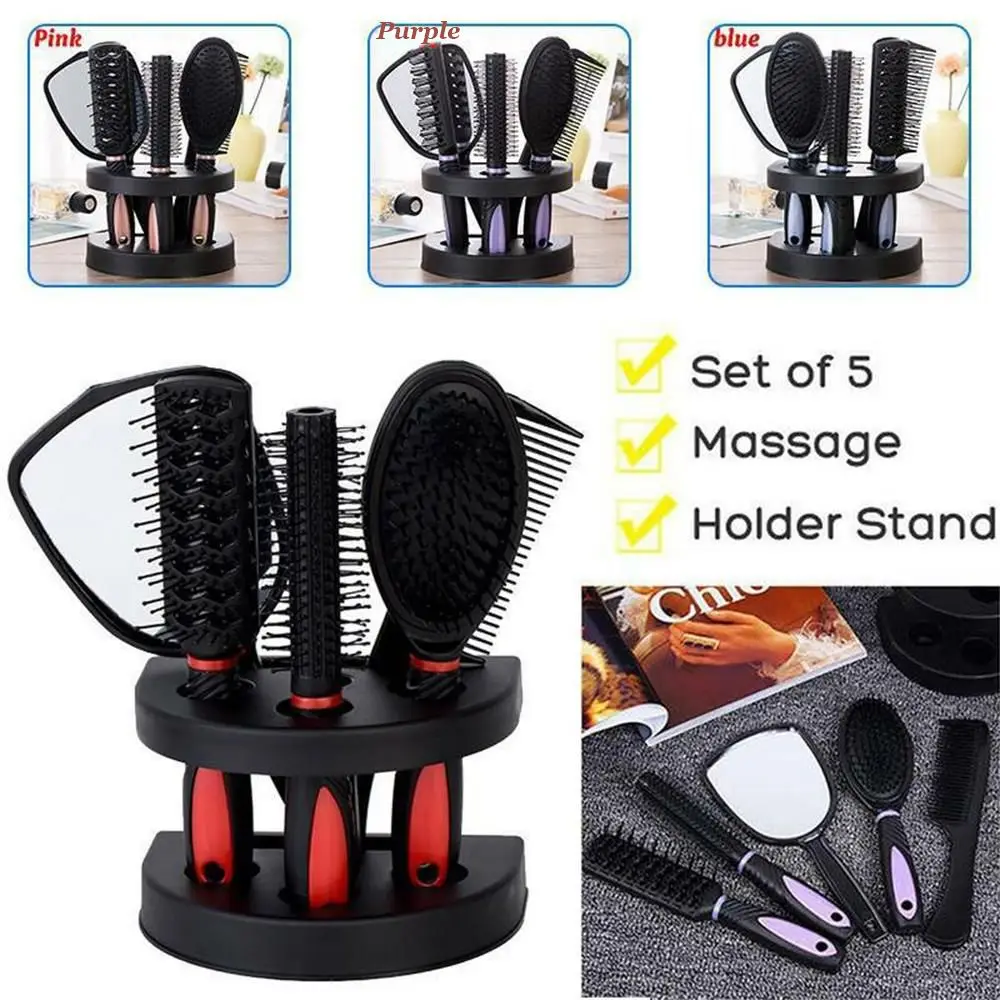 

5Pcs Hairbrush Tools Grooming For Bath Shower Hair Comb Brush Hair Washing Cleaning Hair Comb Set ABS Scalp Massager