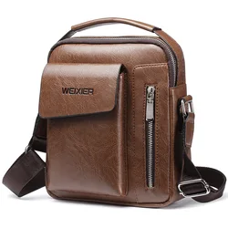 New Men's PU Shoulder Bag Solid Color Travel Storage Bag Men's Messenger Bag Hot Sale messenger bag