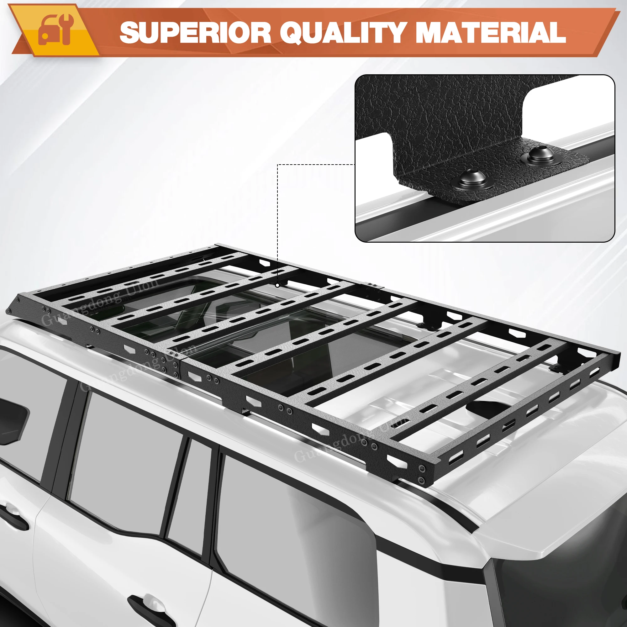 Roof Rack For 2024-2025 T-oyota Land Cruiser Prado LC250 Cargo Carriers Luggage Storage Holder Heavy Duty Basket Carbon Steel