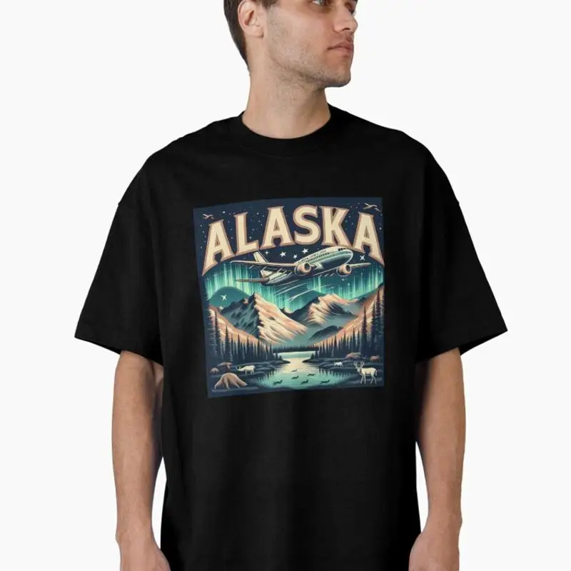 Alaska Airlines Aviation Landscape Oversized T-Shirt