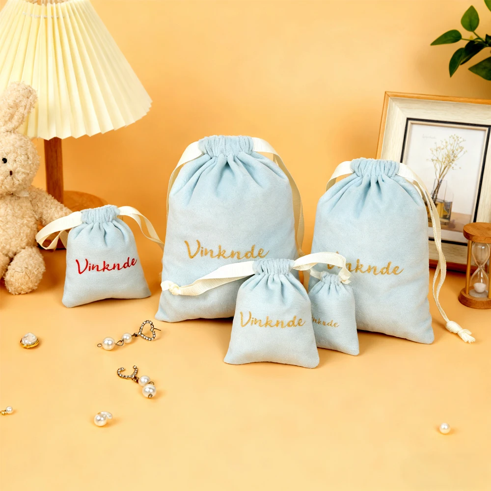 

3x4 дюйма бархатная сумка на шнурке с принтом логотипа, роскошный мягкий дорожный органайзер, ювелирные изделия, свеча для волос, подарок, парфюмерная упаковка, пылесборник