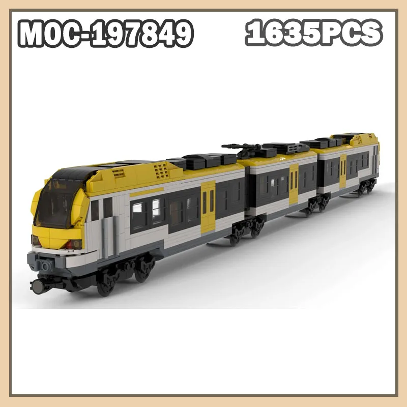 MOC-197849 Multi Unit Electric Train Advanced Urban Rail Train Assembly Building Block Model Gifts High Quality BOY TOYS 1528PCS