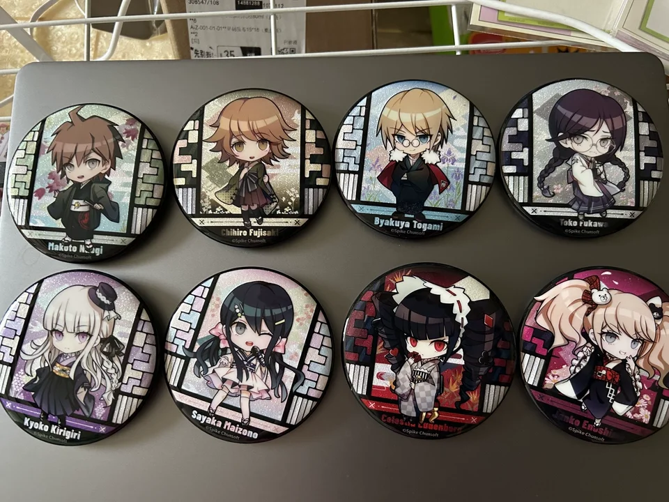 Anime Danganronpa Naegi Makoto Kirigiri Kyoko Cosplay Genuine tinplate badge brooch cartoon safety pin Backpack decoration gifts