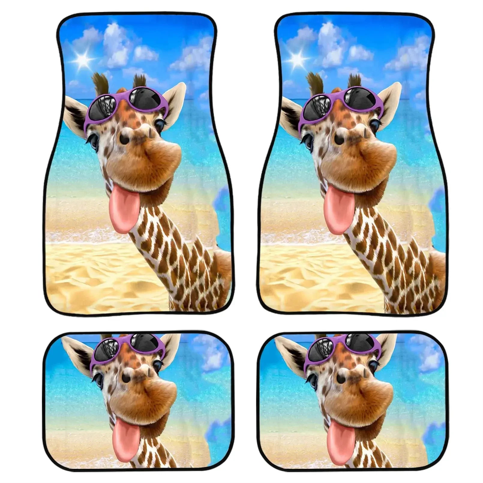 Giraffe Horse Animal Design Car Floor Mats Fit Most Car Rubber Floor Mats Custom Owl Lion Floor Mats 4 Pieces