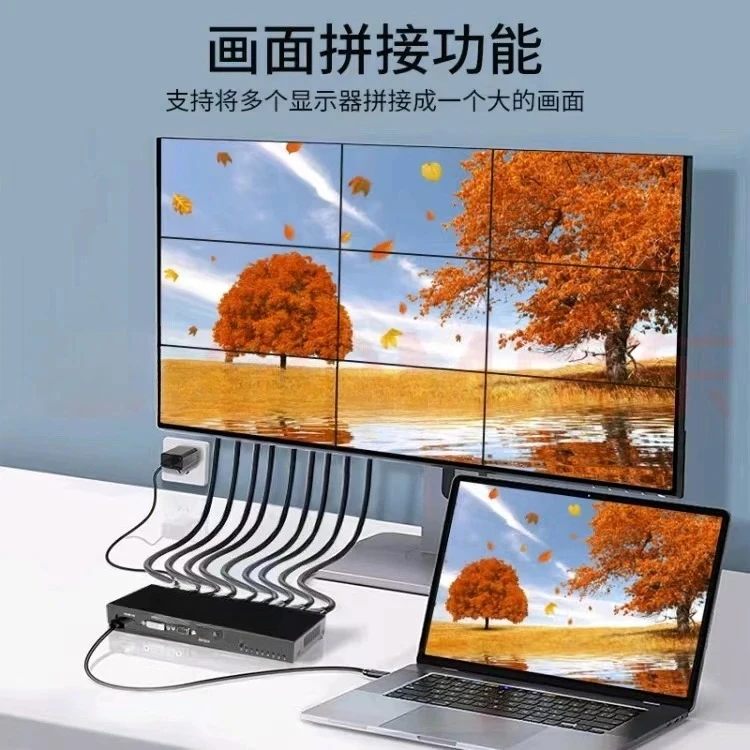 Suitable for 4K nine-screen splicer 1 in 9 out HDMI input TV store splicing box 4K30HZ