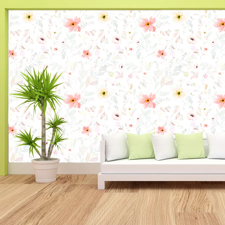 

Custom Peel and Stick Stripe Wallpapers Accept for Bedroom Walls Living Room Contact Paper Home Decor TV Floral Blossom Murals