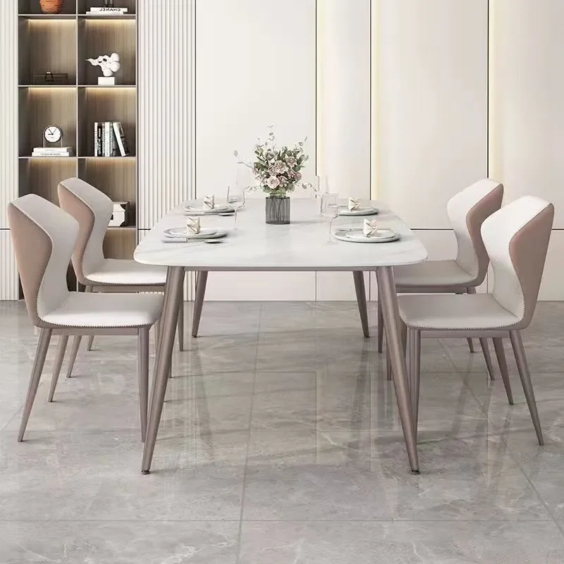 for Italian Light Luxury Moran Purple Rock Slab Dining Table Small Apartment Household Rectangular Dining Table and Chair