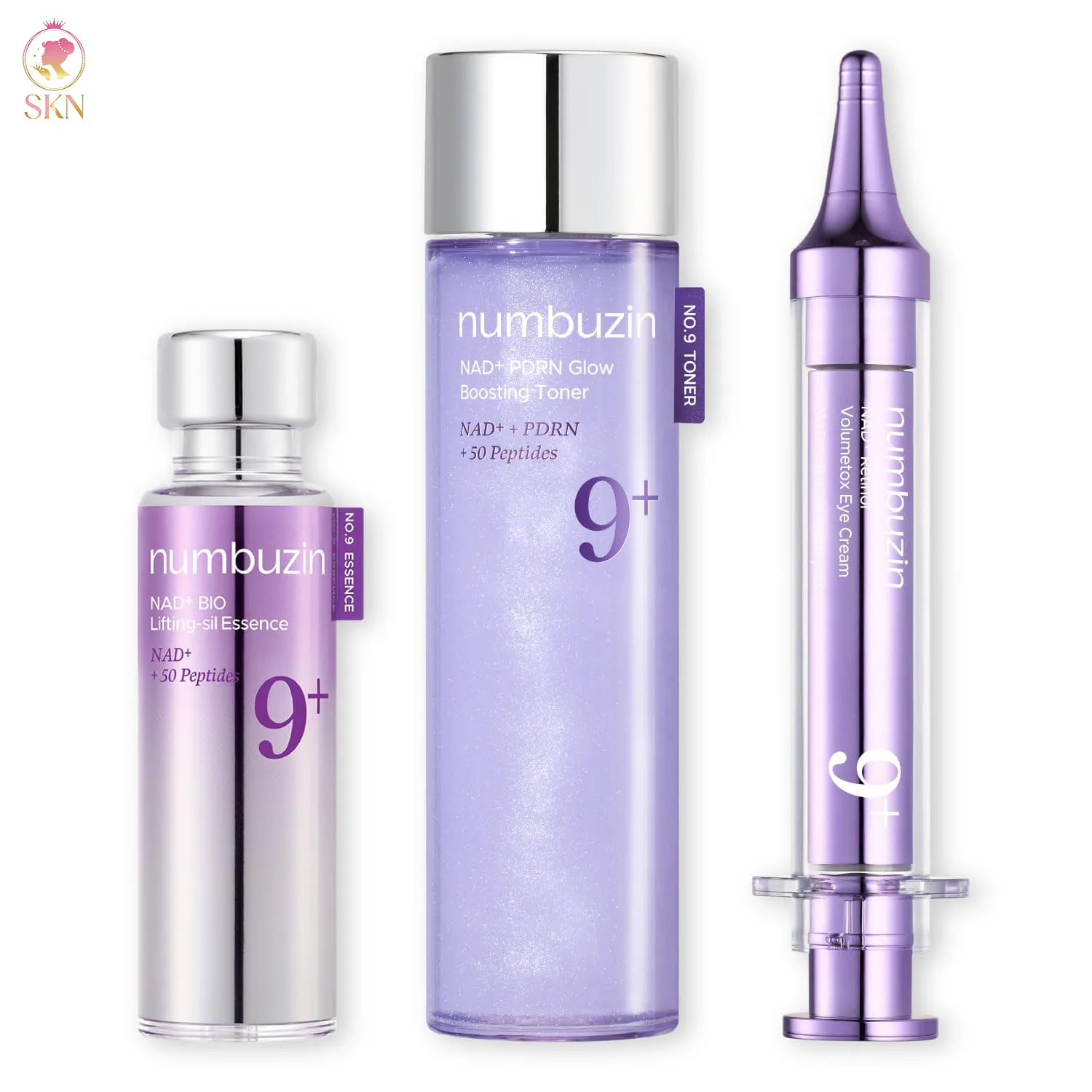 

Numbuzin No.9 NAD Care Set: Тонер, Крем для глаз с ретинолом, Лифтинг-сыворотка, Сыворотка для глаз от отеков и морщин, для уменьшения темных кругов и тонких линий