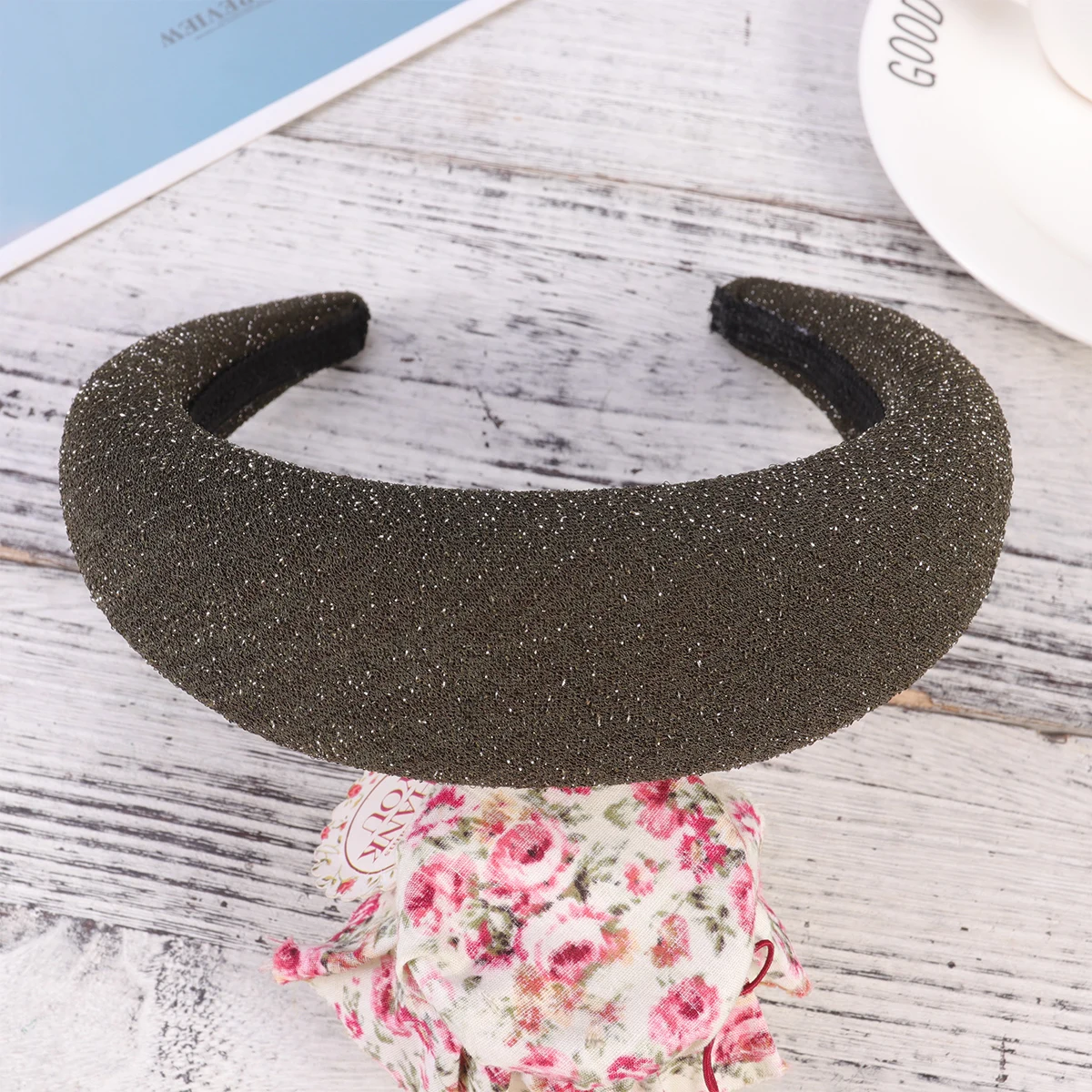 

Hair Hoops Wide-Edge Headband Creative Solid Color Hairband For Women Girls Party Costume Cosplay Golden