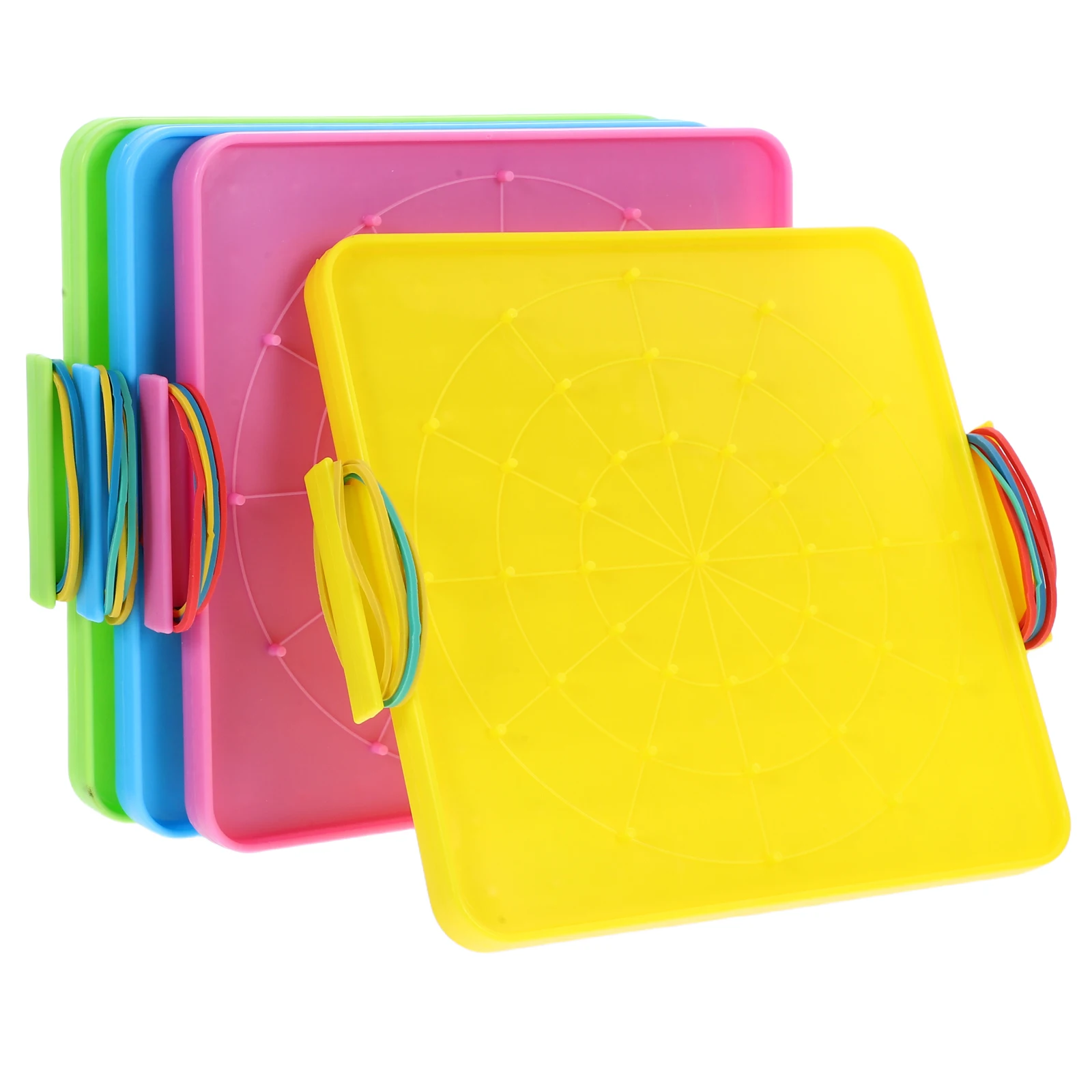 

4 pcs Mathematics Teaching Aids Graphics Board Plastic Peg Kids Geoboard Toy Multi Functional Geometry Toys Student