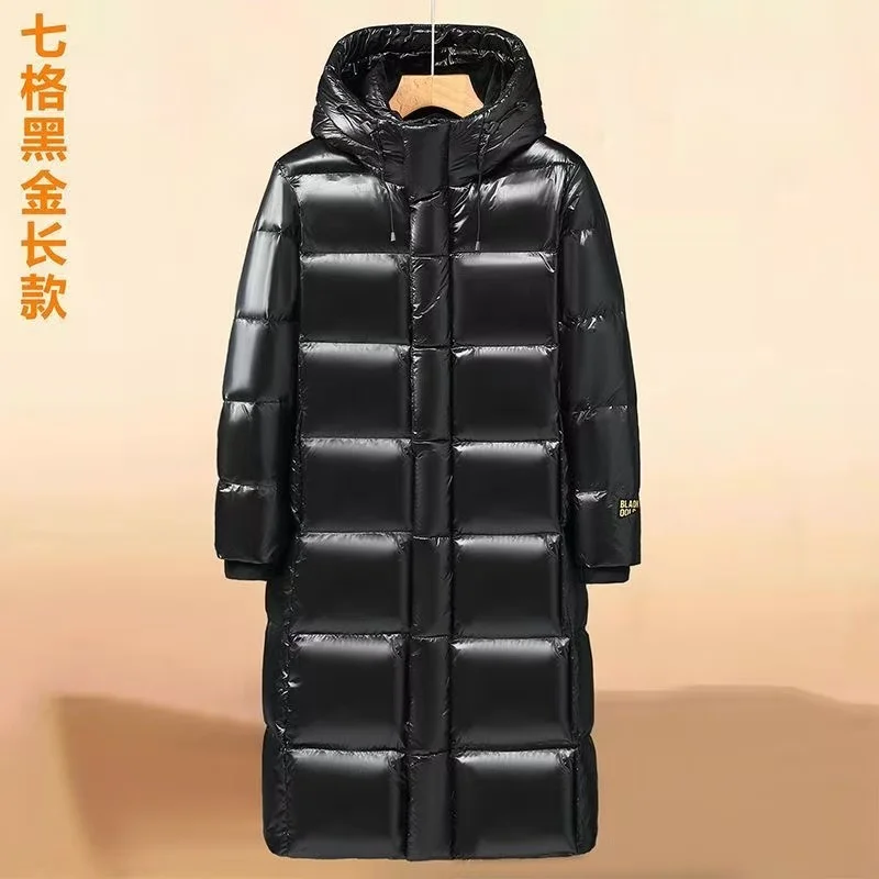 Down Jacket Men's mid length couple Black Gold White Duck Down Jacket Thickened Knee Length 2025 new Winter Jacket Womwen Trend