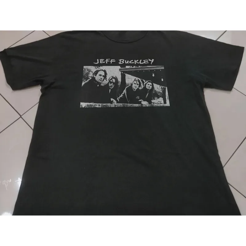 90s Replica Jeff Barkley Printed Black T-shirt for Men, Summer New Casual Unisex T-shirt