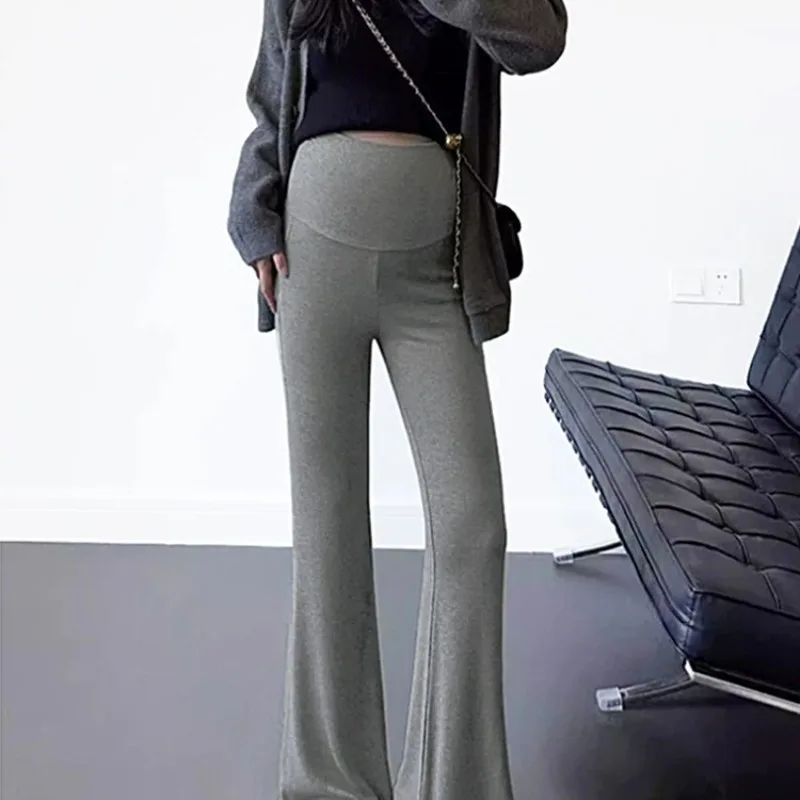 Maternity Pants High Waist Polyester Pregnant Women Spring Fashion Versatile Trendy Casual Daily Wear Comfortable Loose