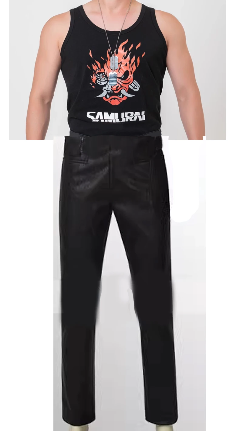 

Punk Style Sliver Hand Costume jacket Costumes For Man Game Customized Outfit T​-shirt + Necklace+ Trousers