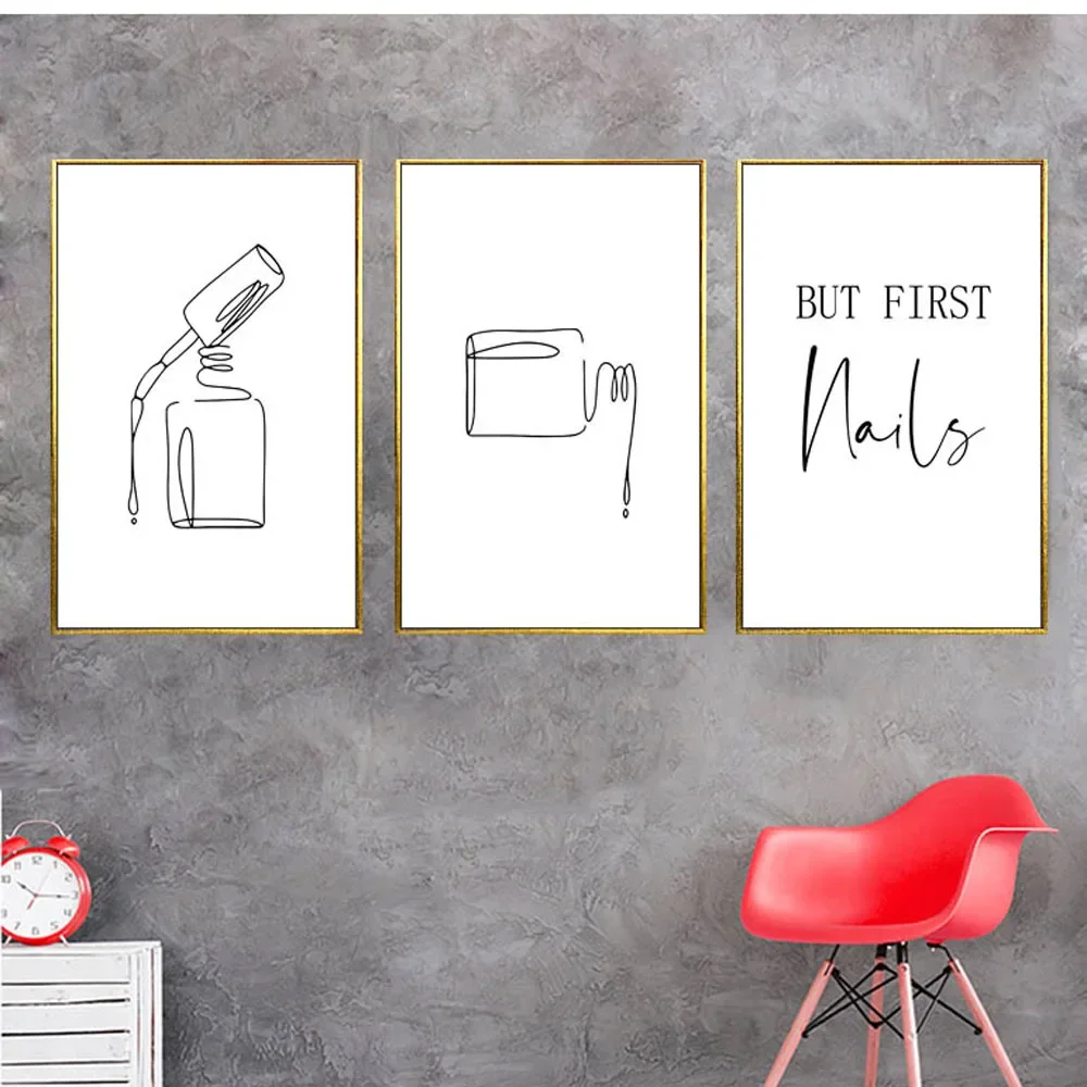 سبا مسمار البولندية الجمال الوجه مستحضرات التجميل ماكياج أحمر الشفاه صالون الملصقات صور قماش جدار ديكور المنزل لوحات غرفة الديكور