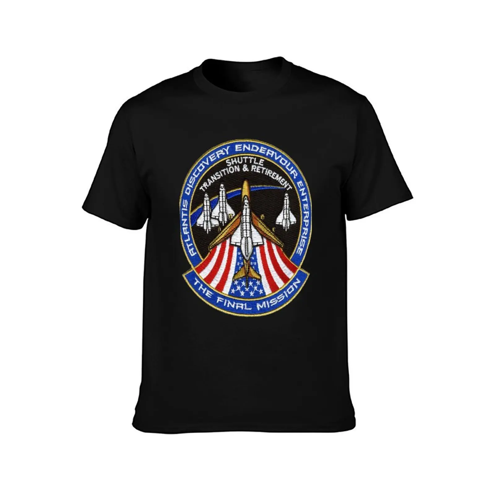 The Final Mission - Shuttle Transition and Retirement Patch T-Shirt, Summer Casual Cotton Tee, Oversized Streetwear Tops
