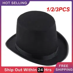 1/2/3PCS Tall Black Top Hat Perfect For Costumes Comfortable Fit Costume Prop For Steampunk Enthusiasts Cosplay Accessory