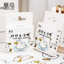 46 stks Leuke Eenvoudige Eend PVC Sticker Esthetische kinderen Koreaanse Briefpapier Schoolbenodigdheden Decoratie Scrapbooking voor Kinderen
