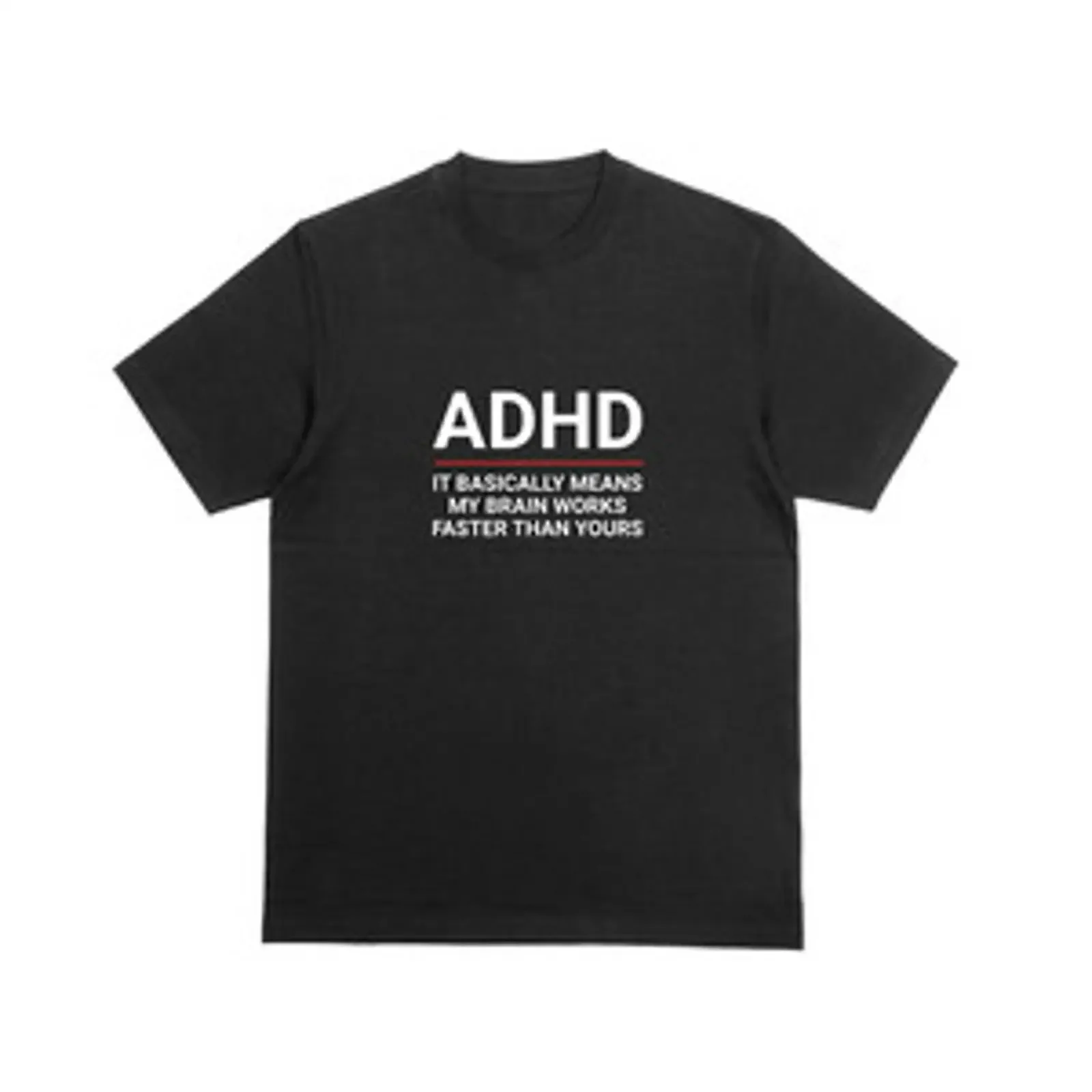 Camiseta ADHD: Esencialmente significa que mi cerebro funciona más rápido que el tuyo, chiste divertido, vintage, lavada, unisex, transpirable